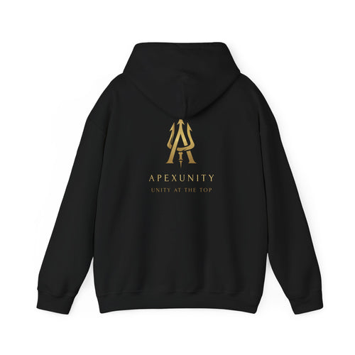 Apex Unity Gold Trident Hoodie — ApexUnity “Unity at the Top” Pullover